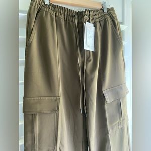 BR Sport - Green Cargo Utility Pants (Slouchy Oversized Style with Drawstring)
